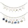 130cm Photo Garland With Wooden Beads Moon Tags 3 Sizes Wall Mounted Photo Clip String For Bedroom Office Dorm Party Decor