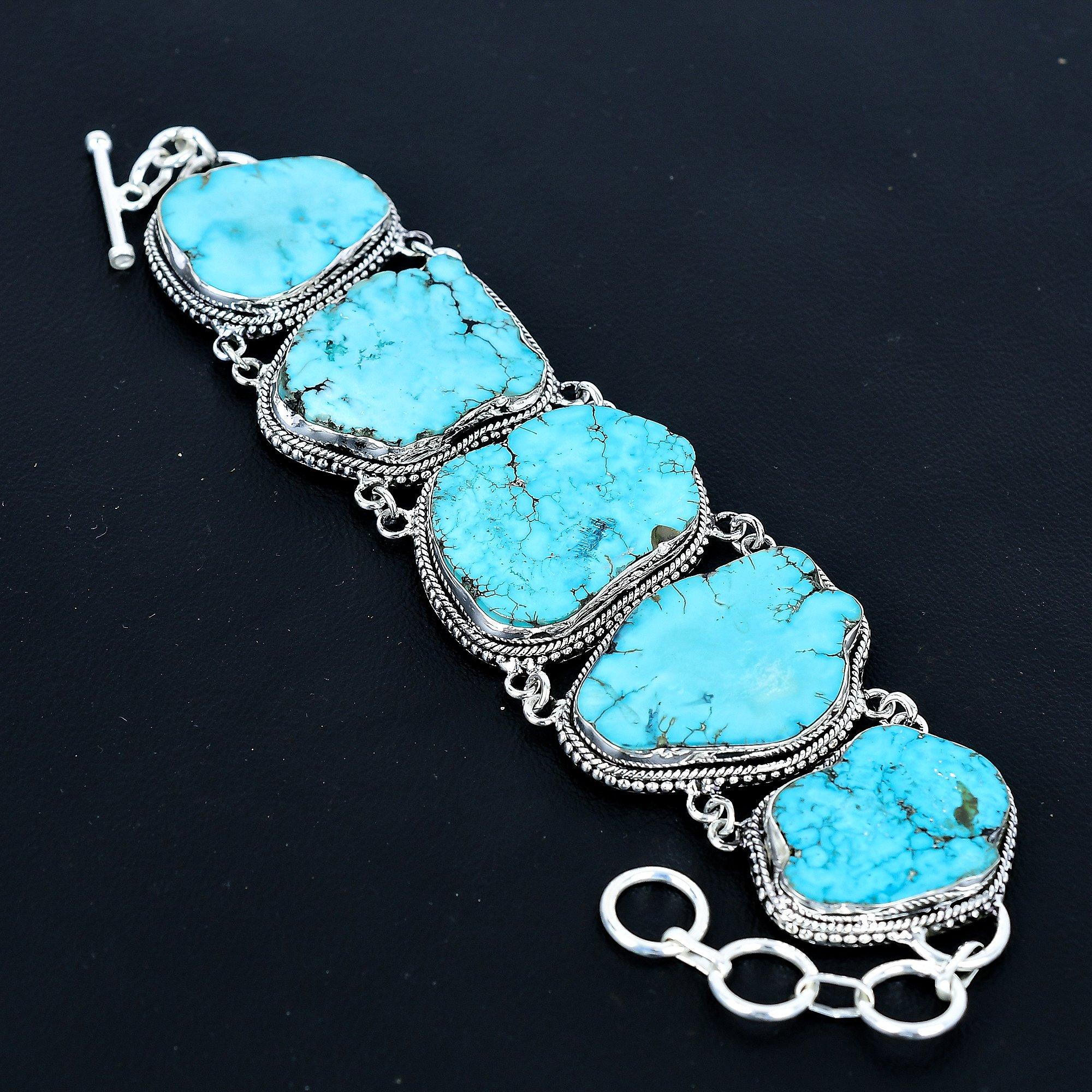 

Tibetan Turquoise Bracelet 925 Sterling Silver Bracelet Handmade Bracelet Silver Jewelry Tibetan Turquoise Gemstone Bracelet Any Occasion Gift For Mom 8 синій