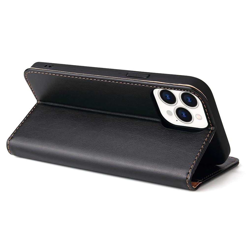 FIERRE SHANN Pouzdro pro iPhone 15 Pro Max Magnetické Samouzavírací Texturované PU Kůže Kryt na Telefon