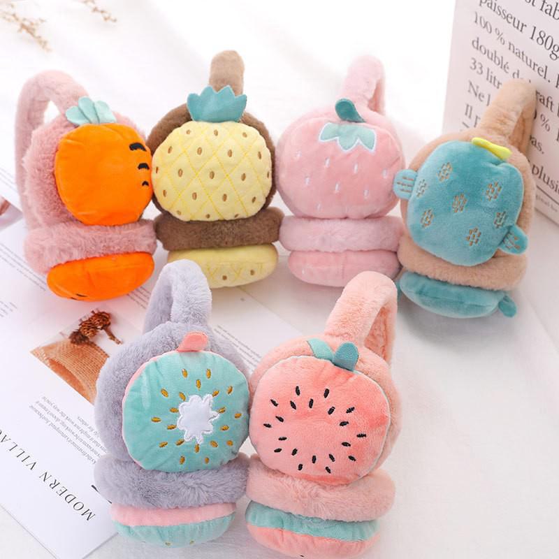 Cartoon Fruit Earmuffs: Warm, Cute Ear Warmers for Female Students and Ladies for Autumn/Winter