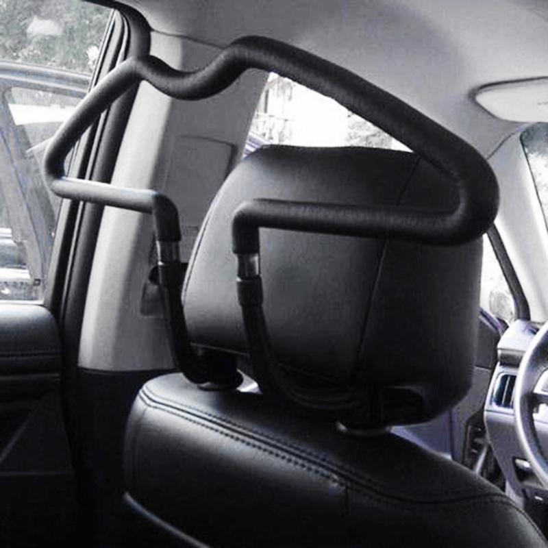 Double Clamp Auto Seat Clothes Organizers Nonslip Silicone Base Foldable Stainless Steel Rod 8kg Capacity For Office Wear Casual Outfits