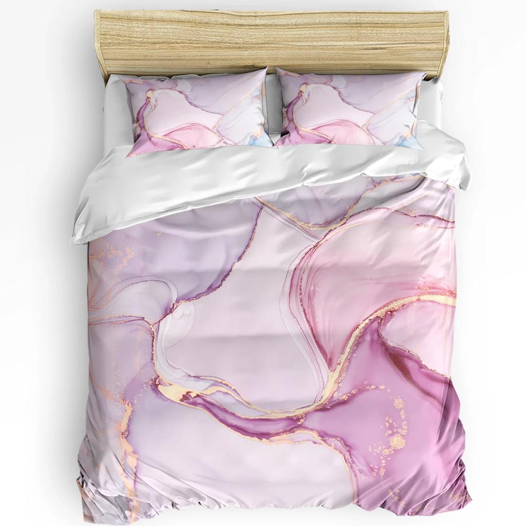 Marble Texture Duvet Cover With Pillow Case Custom 3pcs Bedding Set Quilt Cover Double Bed Home Textile