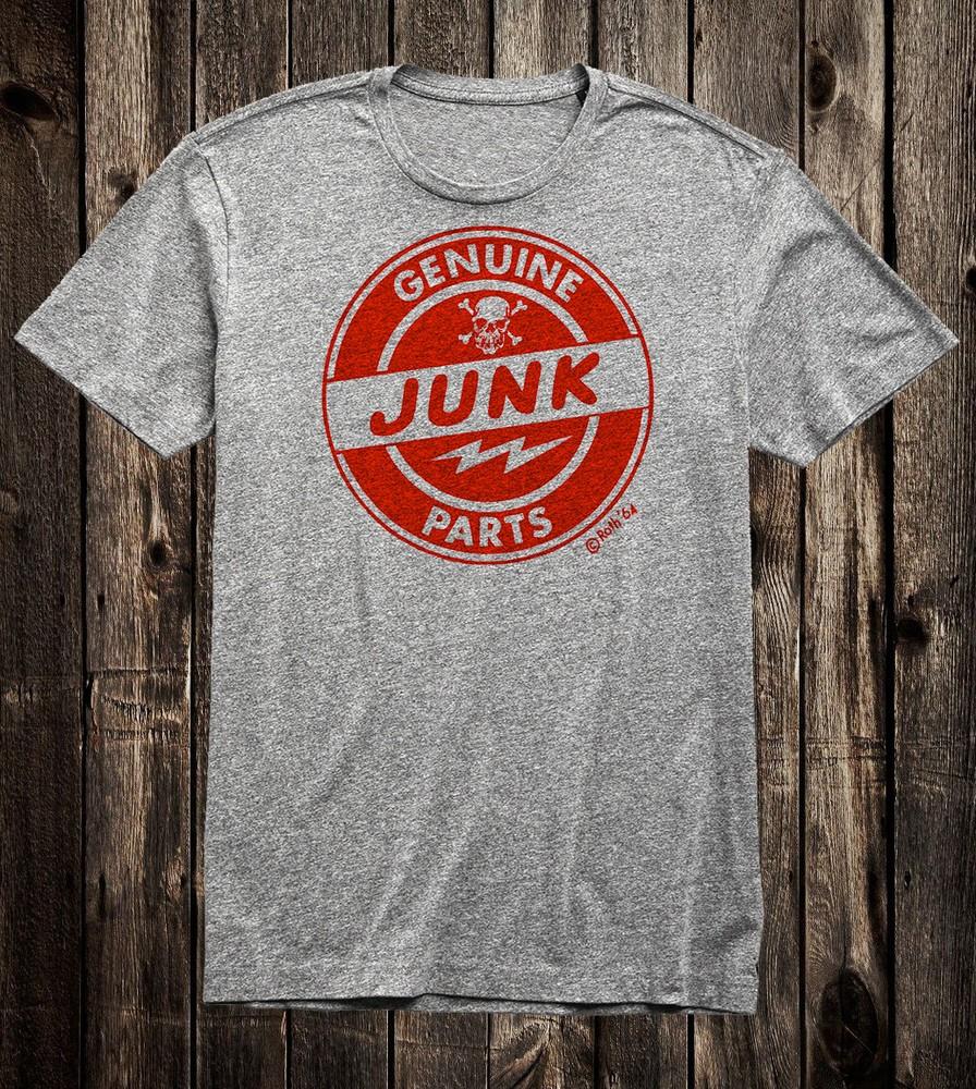Retro Hot Rod Tee T Shirt Genuine Junk Parts Drag Race Racing Chopper Biker Red Unisex T-Shirt L