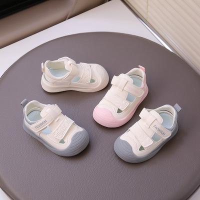 Baby Walking Shoes Toes Capped Anti-kicked Boys Girls Sandals Non-slip Soft Sole 2025 Summer New Kids Casual Shoes Hook&loop