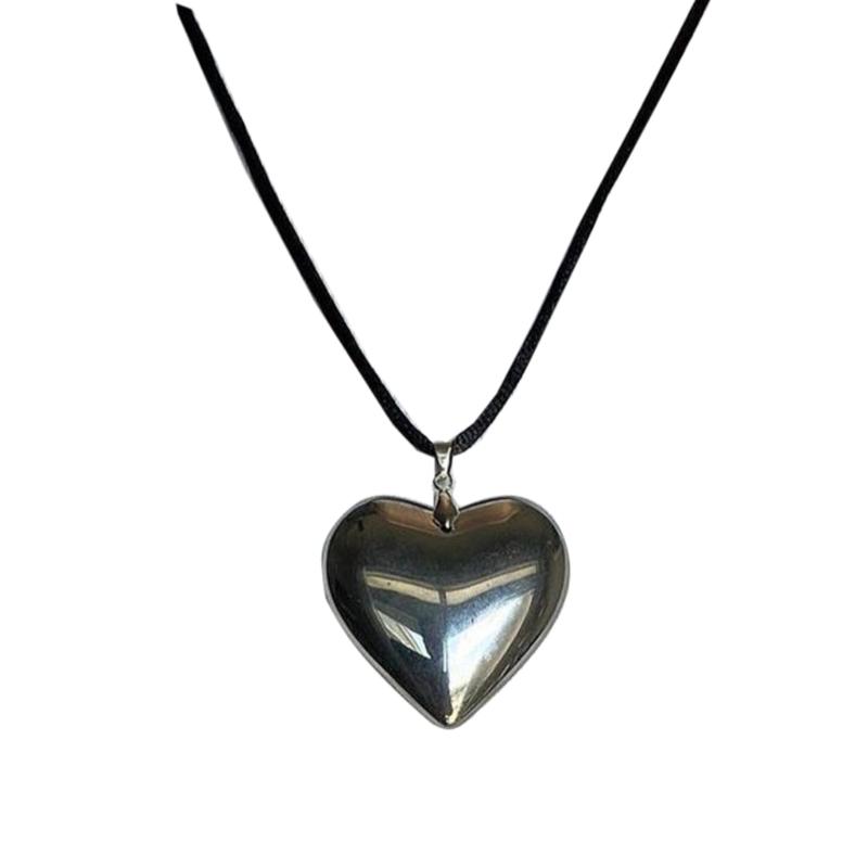 

Крутая Панк Массивная Цепочка с Бусинами Ожерелье для Женщин Девушек Кулон в Форме Сердца Ожерелье Хип-Хоп Шнурок Цепочка Чокер Украшение Подарок