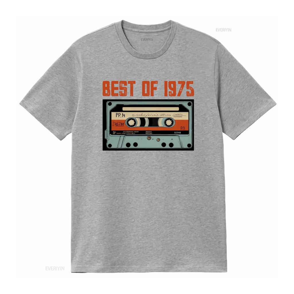 Best 1975 Vintage Design 50th Birthday T Shirt With Cassette Retro For Unisex And Unisex Anniversary Oldschool Vintage Washed