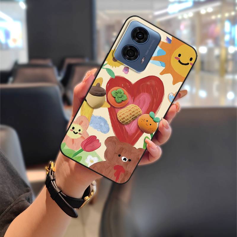 Waterproof Anti-knock Phone Case For MOTO G24 Power Back Cover Phone Pouch Fashion Design Graffiti Dirt-resistant Cute
