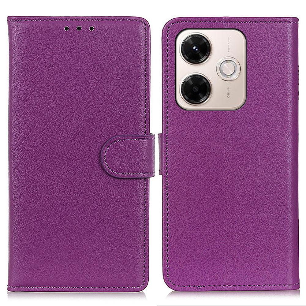 Dla Xiaomi Redmi 13x 4G Etui Portfelowe Pokrowiec na Telefon ze Skóry PU Tekstura Liczi