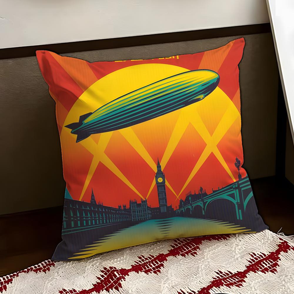 Band LLed ZZeppelin Cushion Cover Reversible Soft Durable Pillow Cover Home  Car MultiScene Use for Daily Comfort