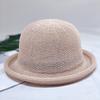 Korean Version of Curled Dome Top Hat, Women's Winter Fashion Straw Hat, Knitted Basin Hat, Japanese Casual Versatile Bucket Hat