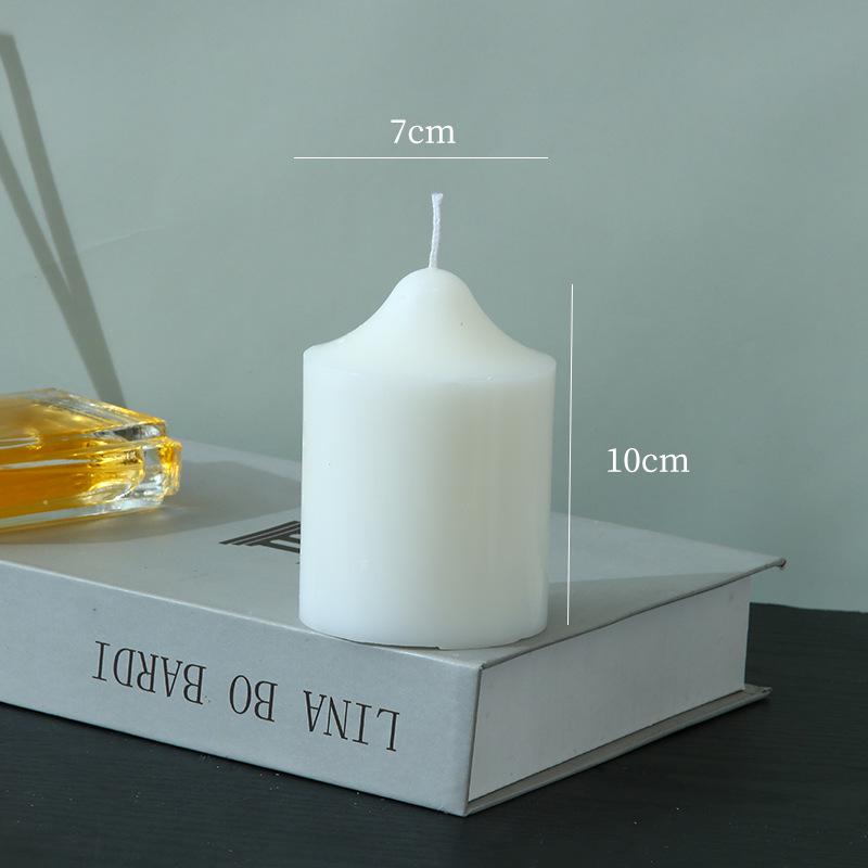 

Ivory Smokeless Pillar Candle for Emergencies, Dinner, Birthdays & Weddings - Durable Cylindrical Design