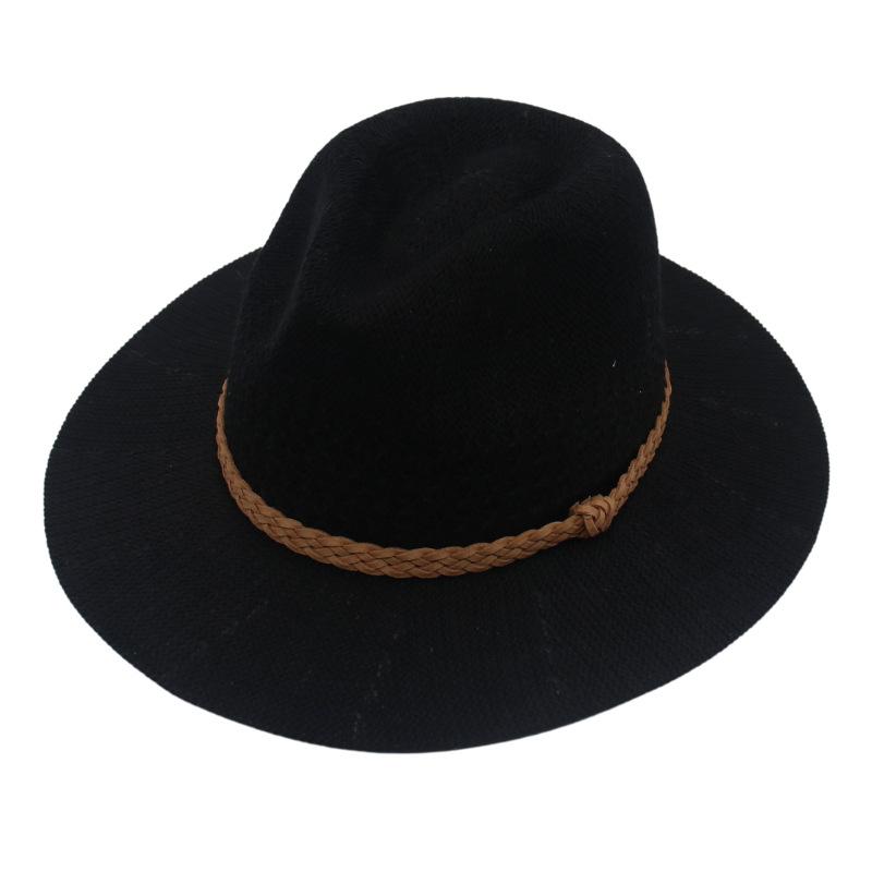 Knitting Craft Woven Straw Hat Panama Top Hat Foreign Trade Cross-Border Popular European And American Style Jazz Hat Breathable And Foldable