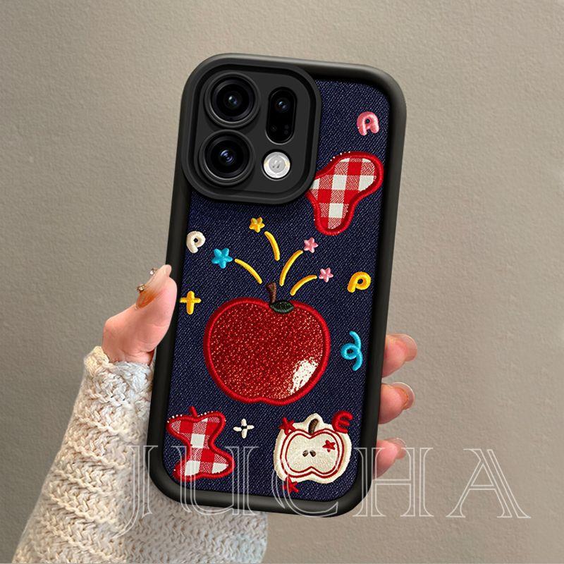 Applicable To Oppofindx9pro Mobile Phone Case Design Sense Niche OPPOfindx8 Non-collision Imitation Denim Apple