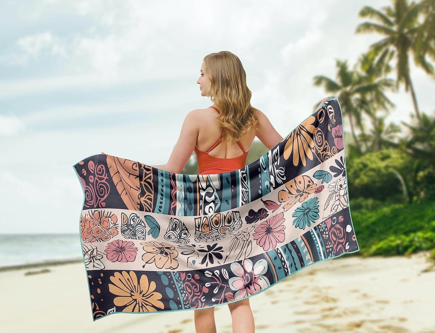 

Flowers pattern Beach Towel for Family stuffs friends Gifts Quick-Dry For Bath Yoga Tourism Beach GYM Camping Swimming towel W40*H60(CM)