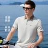 Men's Summer Close-fitting Skin-friendly Color-blocked Collar Polo Shirt