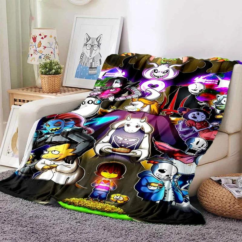 Funny U-Undertale Sans 3D Print Blanket Super Soft Warm Fleece Throw Blanket for Underground Legend Game Sofa Bed