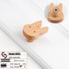 Creative Solid Wood Animal Door Handle for Children's Room Wardrobe, Drawer, and Cabinet