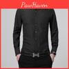 Versatile New Men's Casual Long Sleeve Slim Fit Solid Cotton Dress Shirts