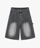 Santokalle Vintage Washed Carpenter Denim Bermuda Pants (Grey)