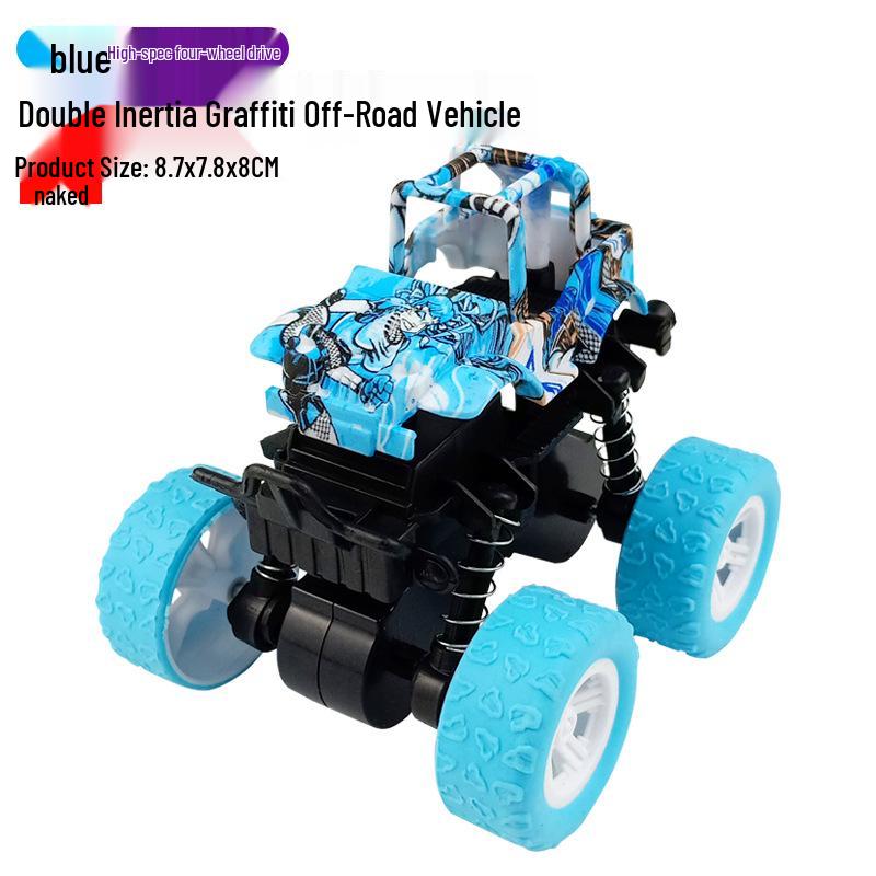 Children's Toy: Inertia-Powered 4WD Stunt Off-Road Vehicle