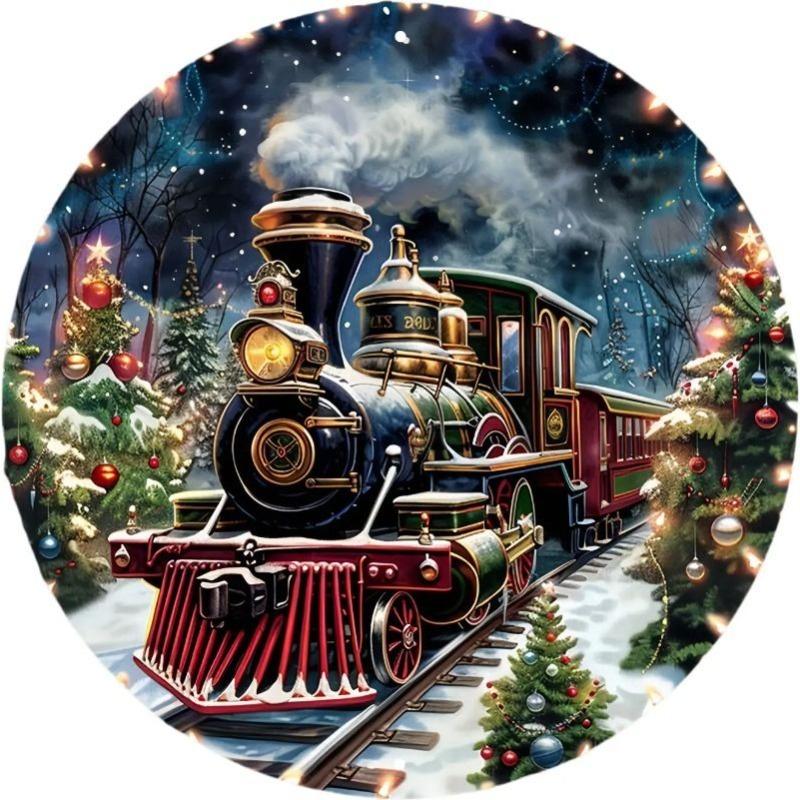 Hexenbesen Halloween Schild, Runde Aluminium Wandplakette 20x20cm