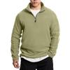 Men's Half Zip Stand Collar Fleece Top Men's Solid Color Plush Thick Stand Collar Sweatshirt