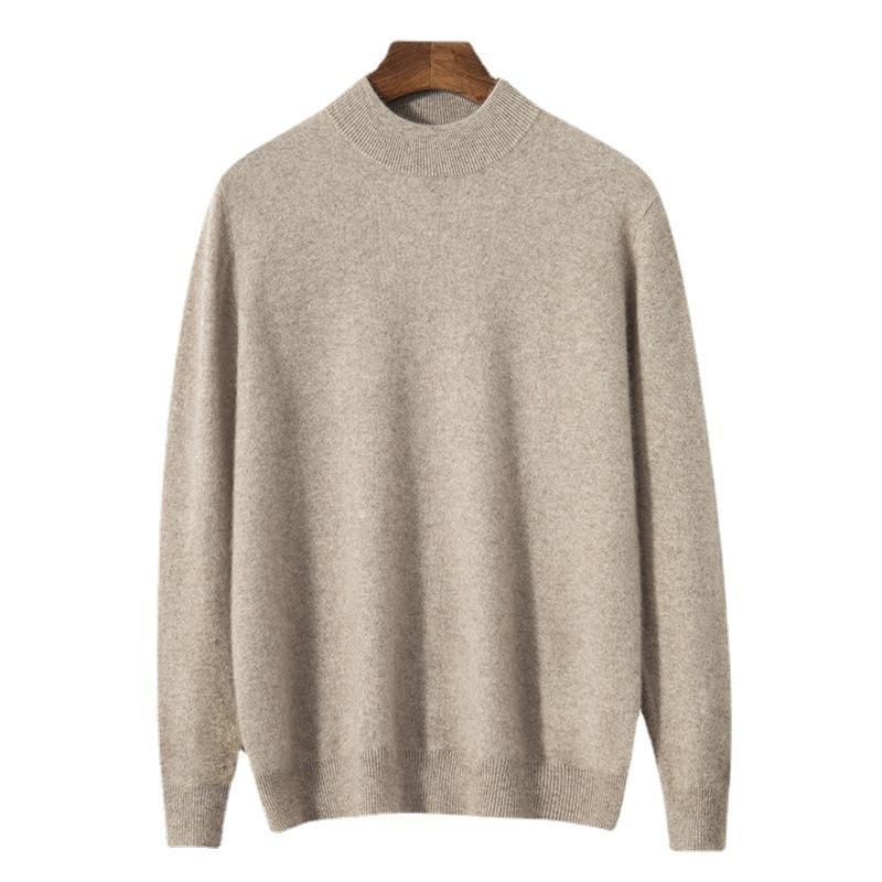 New semi-turtleneck cashmere sweater pullover thickened sweater wool bottomed knitted sweater