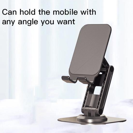 Aluminum Alloy Phone Rotatable Non-slip Foldable Holder 360° Heavy Duty Desktop Tablet Mobile