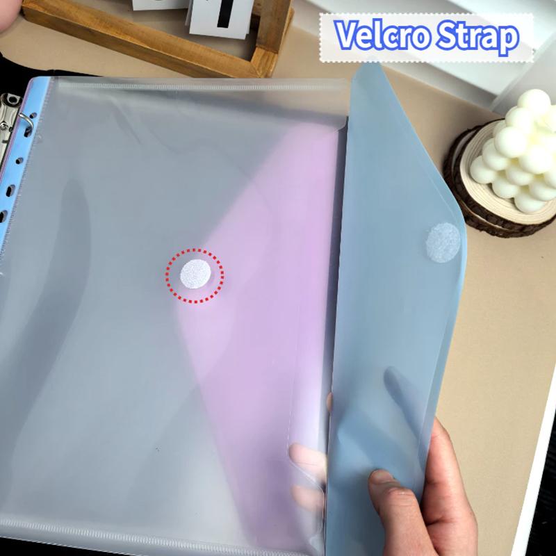 A4/Long File Bag Loose Leaf Transparent Data Book 11Hole File Organizer Mixed Color Binder Pouch
