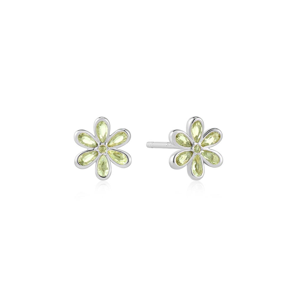 Ania Haie Silver Mint Green Floral Stud 925 Silver Earrings E073-06H