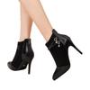Autumn and winter new short boots women's large size stiletto fashion versatile pointed Martin bare boots ins tide
