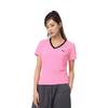 Puma Schmal geschnittenes V-Ausschnitt Vielseitiges Kurzarm-T-Shirt Damen Tops Rosa 633073-90