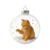Cute Cat Christmas Ball Ornament 3D Animal Clear Plastic Ball Xmas Tree Ornaments