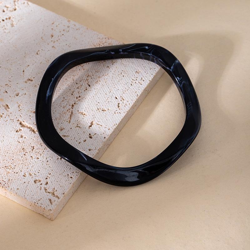 Irregular Wave Design Acrylic Bracelet Marble Pattern Smudge High-End Simple Bracelet