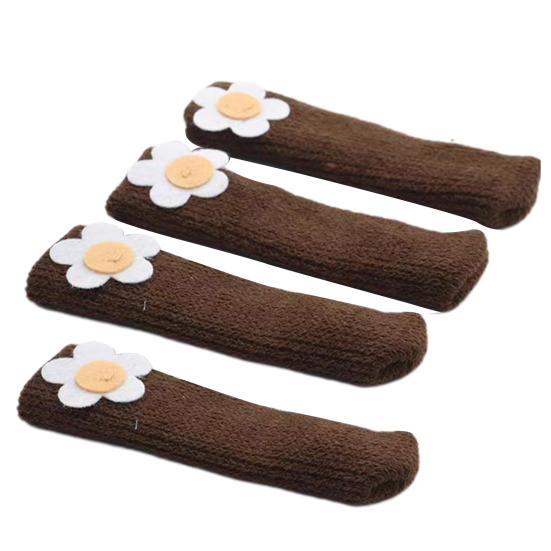 4 Pcs Knitted Chair Leg Covers Elastic Furniture Leg Protectors Non Slip Table Feet Covers Chair Leg Booties for Floor Protection Reduce Friction