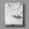 Men's Pocket Red Panda Bears T Shirt  Pure Cotton Clothing Amazing Short Sleeve Round Neck Tees Printing T-Shirt