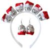 Silver Disco Hat Headband And Earrings Set Reflective Party Decoration For Women's 70s 80s Party Outfit Enhancements