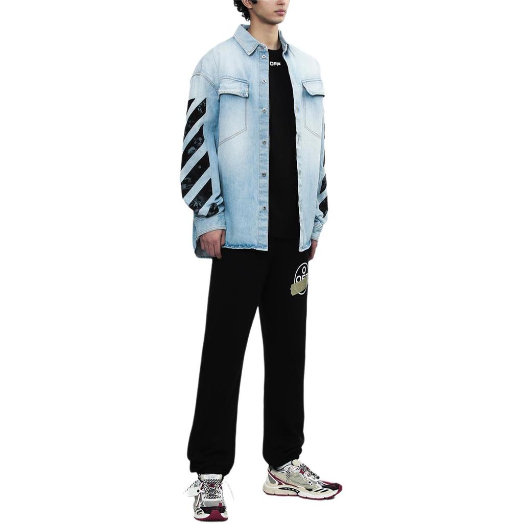 Off-White Airport Tape Oversize T-Shirt Black/Multicolor Men Tops OMAA038S201850031088