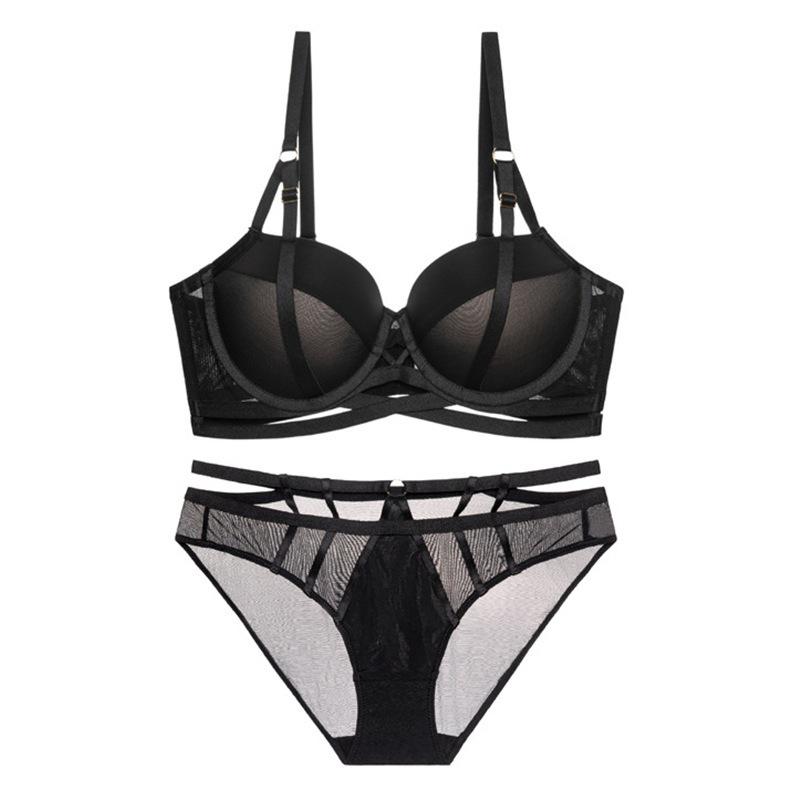 Set Reggiseno con Anello in Acciaio Morbido Europeo e Americano per Seno Piccolo da Donna - Stile Supportivo Anti-Cedimento e Raccolto