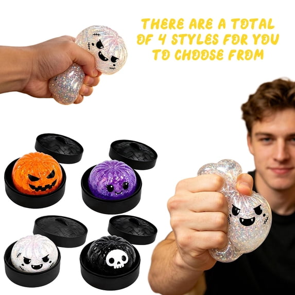 Halloween Ghost Dumpling Squishy, Dumplings Squishies with Steamer Stress Balls, Elastic Stretch Fidget Sensory Toy,1PCS