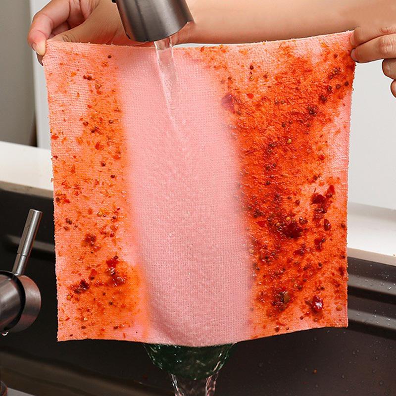 Cleaning Towels Reusable Cleaning Wipe Household Kitchen Cloth Wet Dry Dish Towels Convenient Microfiber Towel Rolls Dish Rags