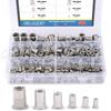 180Pcs 304 Stainless Steel Flat Head Threaded Nut Insert Nutsert  Nut Assortment Kit - M3  M5 M6 M8 M10