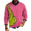 Men's V-neck Long Sleeve Ribbed Knit Pullover
