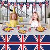 Britische Flagge Partyzubehör Set Gedenken Sie dem Platinjubiläum 2022 mit diesem wertvollen, multifunktionalen Set!