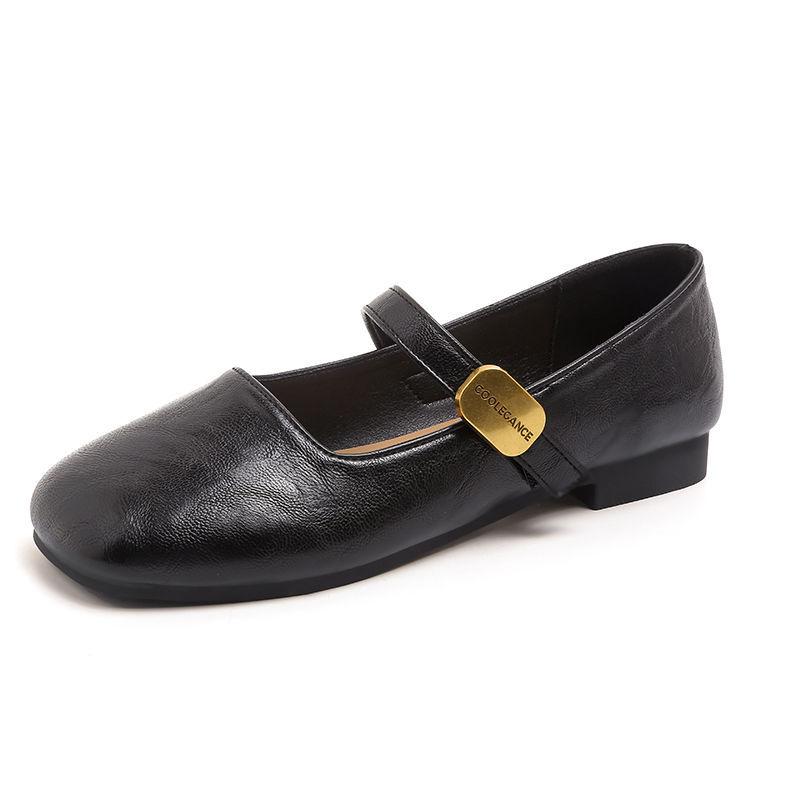 Fashion Retro Mary Jane Shoes Spring New Low Heel Rubber Sole Single Shoes Commuting Versatile Small Leather Shoes Breathable