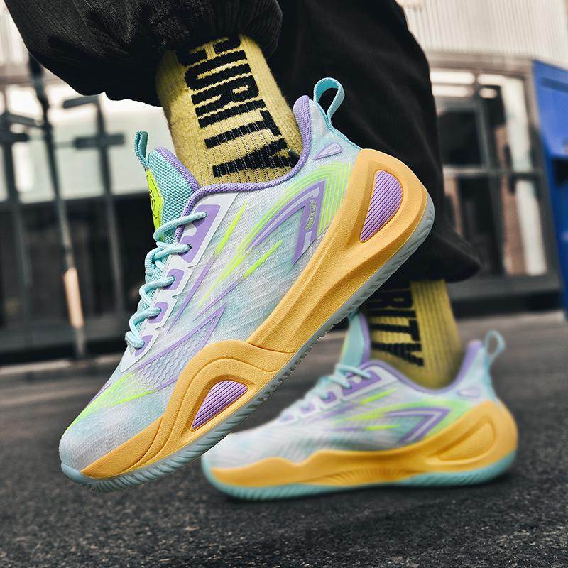 Men's and women's same outdoor non-slip and wear-resistant cement floor actual basketball shoes, fashionable and versatile, lightweight cushioning