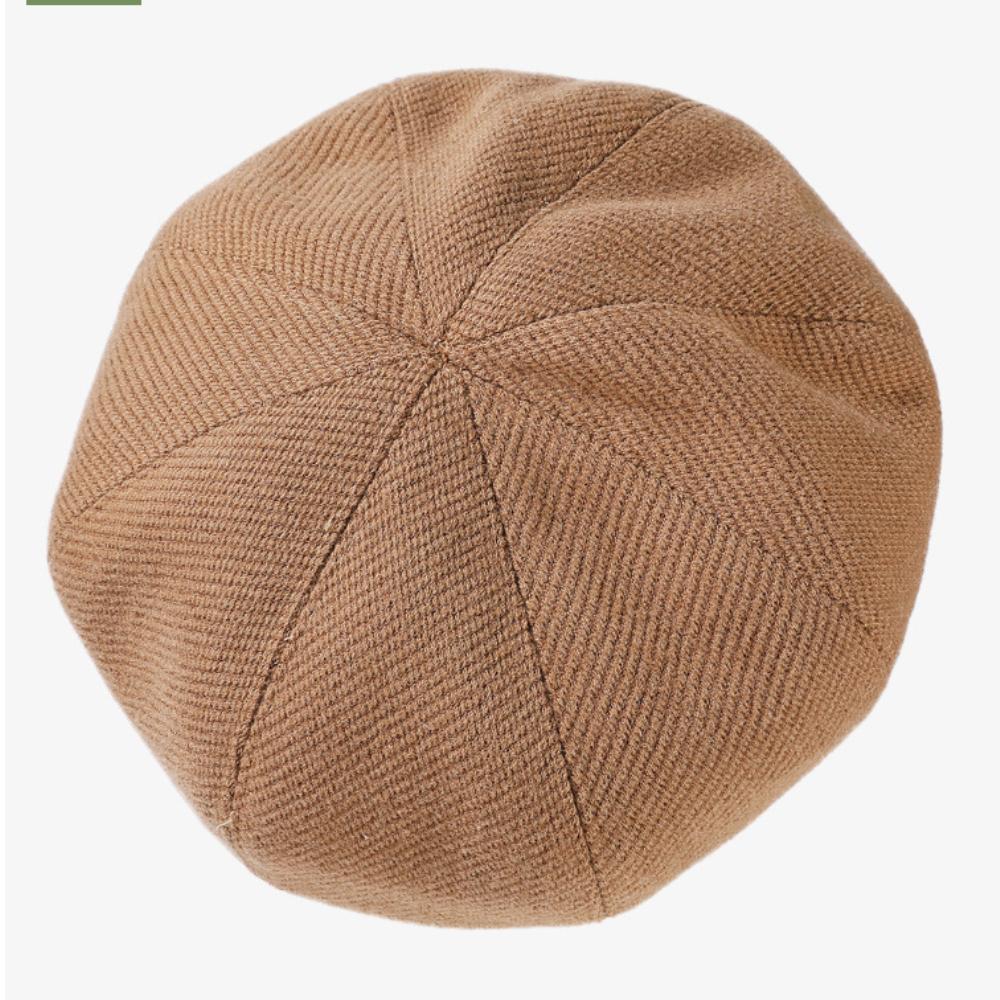 HT4435 Dámské barety Vysoce kvalitní podzimní zimní čepice pro ženy Dámská tlustá kožešinová krempa Osmiboká čepice Dámská umělkyně Malířská baretová čepice