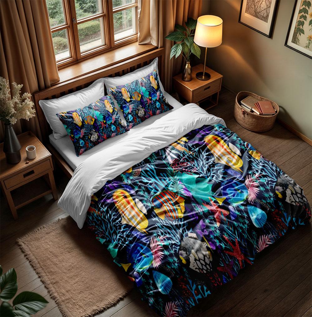 

Comforter Beautiful Underwater Coral Reef Duvet/Doona Set Single Twin Double Queen King Size Set Comforter (quilt)-EU Single(135*200cm)3pcs