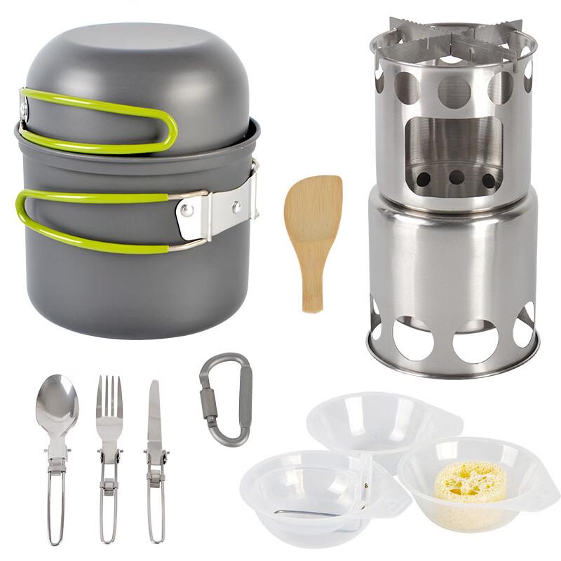 Gongziyu Outdoor Camping Cookware & Wood Stove Set