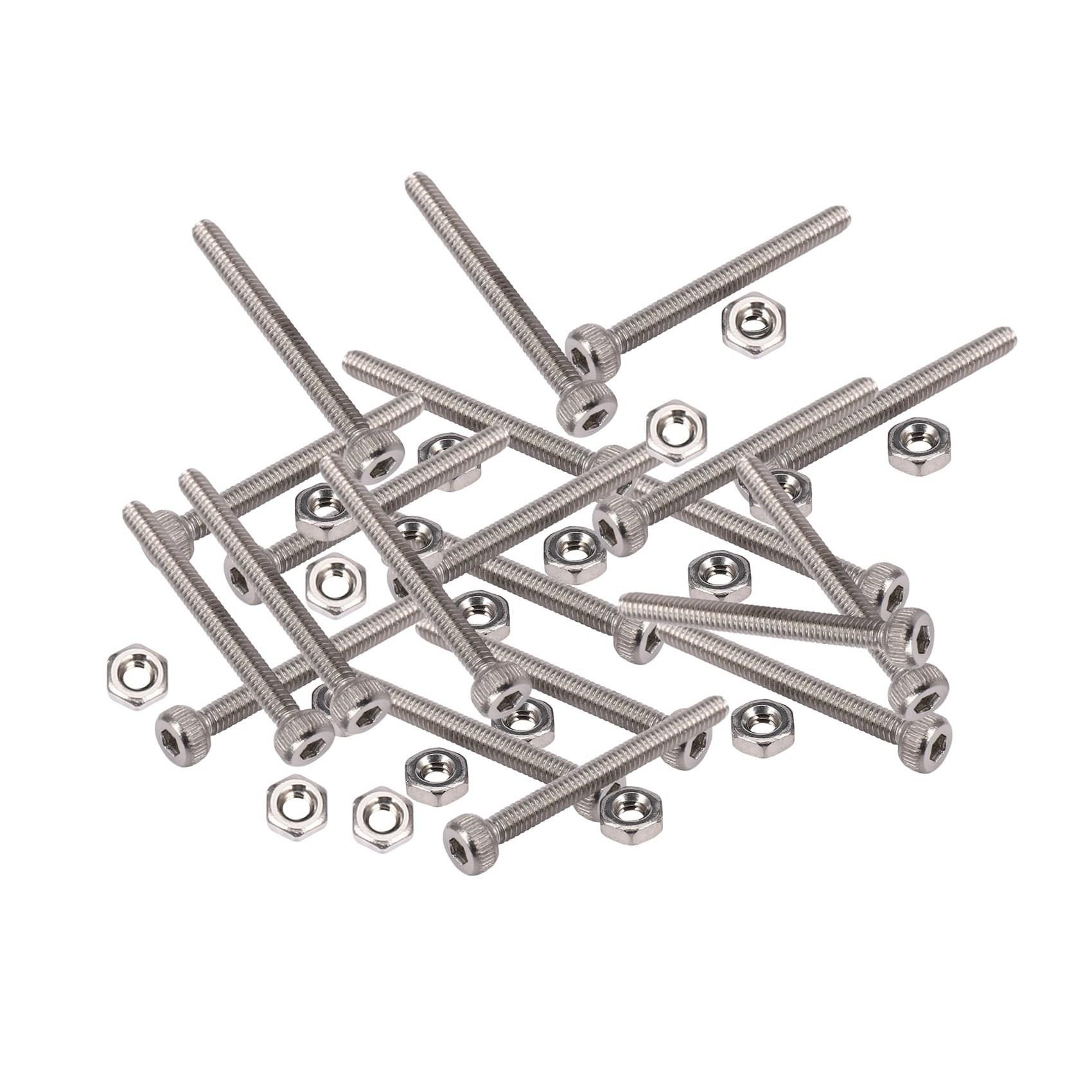 

A60ZM2 X 20Mm Long Hex Socket Knurled Cap Screws Bolts Nuts Set 200Pcsmay срібний
